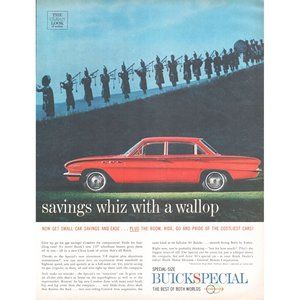 1961 Buick Special Compact Classic Car Vintage Print Ad Bagpipes Hillside Photo